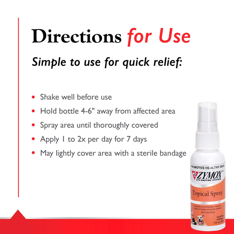 Zymox Spray without Hydrocortisone (2 oz) - PawsPlanet Australia