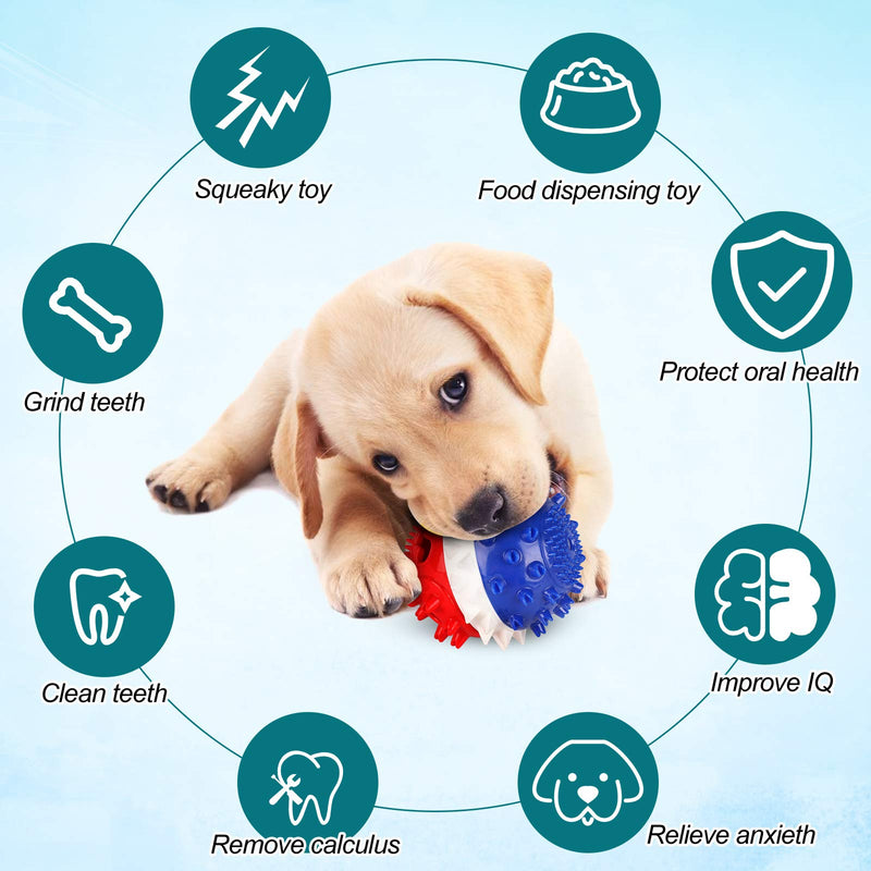 FREESOO Dog Puzzle Interactive Squeaky Toys Puppy Treats Ball Food Dispenser IQ Training Slow Eating for boredom Small Medium Large Dogs RedBlue - PawsPlanet Australia