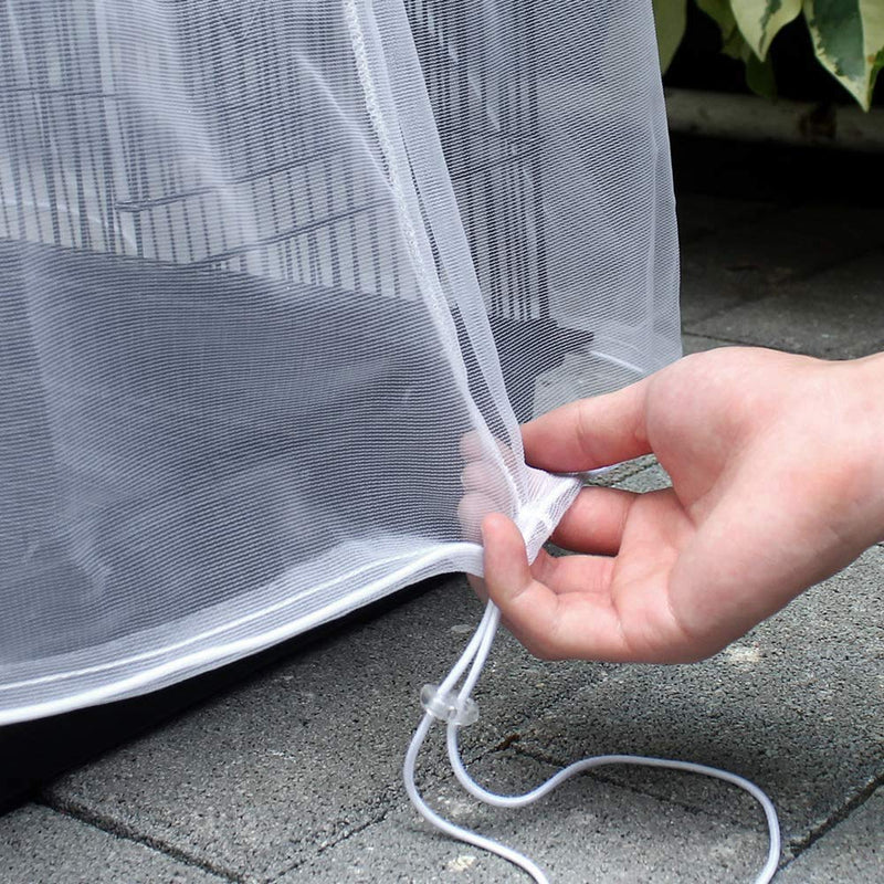 ASOCEA Extra Large Bird Cage Seed Catcher Guard Universal Birdcage Cover Nylon Mesh Net for Parrot Parakeet Macaw Lovebird African Grey - White (Not Include Birdcage) - PawsPlanet Australia