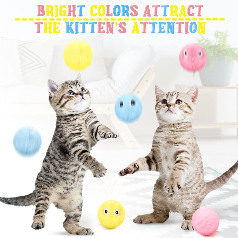 6 Pcs Cat Toy Balls Fluffy Plush Chirping Balls Interactive Cat Balls Toys Lifelike Animal Chirping Sound Balls Bird Frog Cricket for Cat Kitty Kitten Catnip Toys Indoor, 2 Styles - PawsPlanet Australia