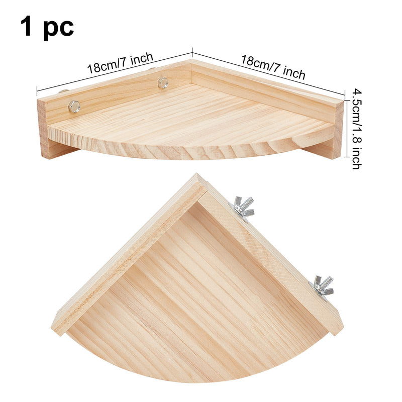AHANDMAKER 4 Pcs Pet Perch Platform Stand, Wooden Cage Corner Perches Jumping Climbing Stand, 2 Sizes Corner Shelf Laddered for Chinchilla Hamster Parakeets Small Animals - PawsPlanet Australia