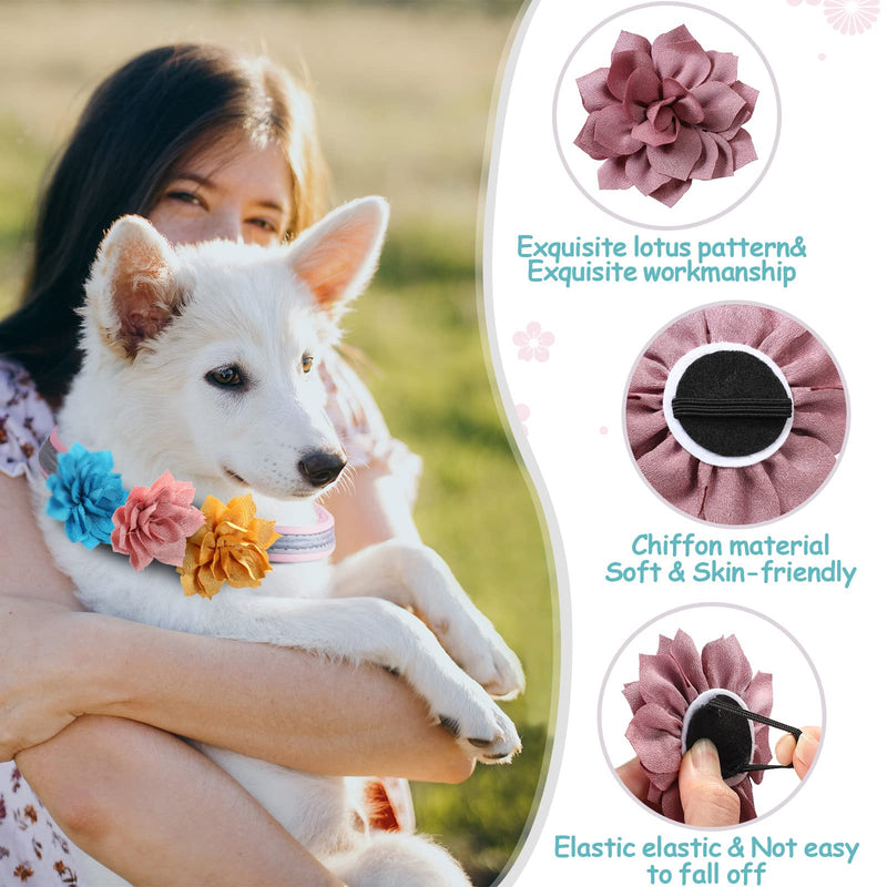 20 Pieces Dog Collar Flowers Multi Color Pet Flower Bow Ties Flower Collars for Dogs Grooming Cat Puppy Dog Flowers for Collars Dog Charms Collar Accessories - PawsPlanet Australia