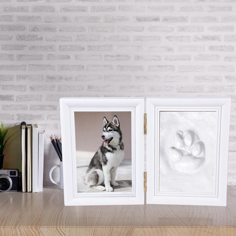 YOYIAG Paw Print Set Dog and Cat, Picture Frame and Paw Print Set, Keepsake Box 3D Paw Print, Cat Gift for Dog Owners Memorial Dog Picture Frame - PawsPlanet Australia