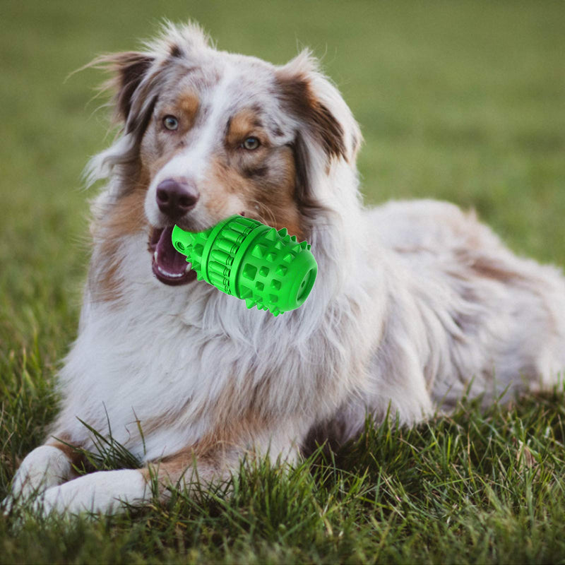 EZSMART Dog Toys for Aggressive Chewers, Durable Dental Care Dog Chew Toys Squeaky Interactive for Boredom - Medium/Large Dogs, Natural Rubber (Green) Green - PawsPlanet Australia