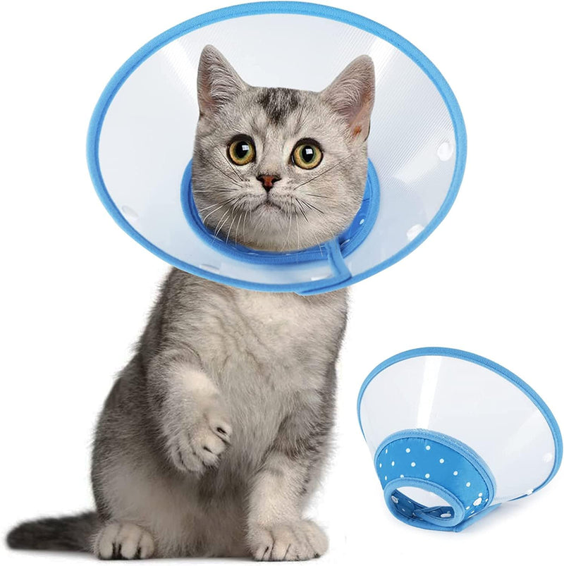 Vivid Cat Neck Brace, Adjustable from 14.5-20.3 cm Lightweight Protective Collar for Puppies, Small Dogs and Cats (Blue-M) Blue-M - PawsPlanet Australia