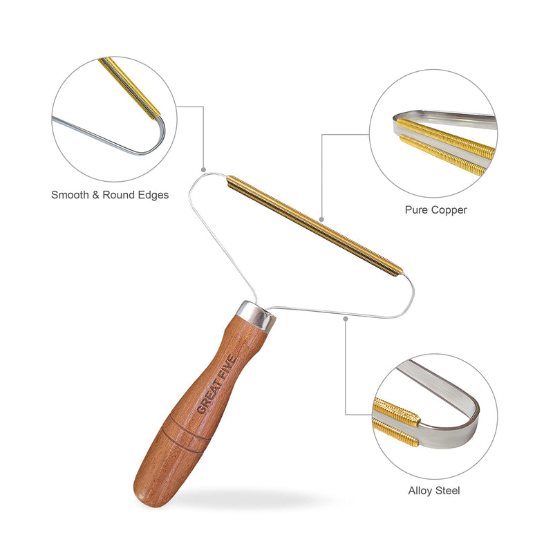 Great Five  1 Unit Cat Hair Remover, Pet Hair Remover for Carpet, Cat Hair Remover from Clothes, Pet Hair Remover Roller, Lint Remover Pet Hair Made of Prestigious Sapele Wood - PawsPlanet Australia