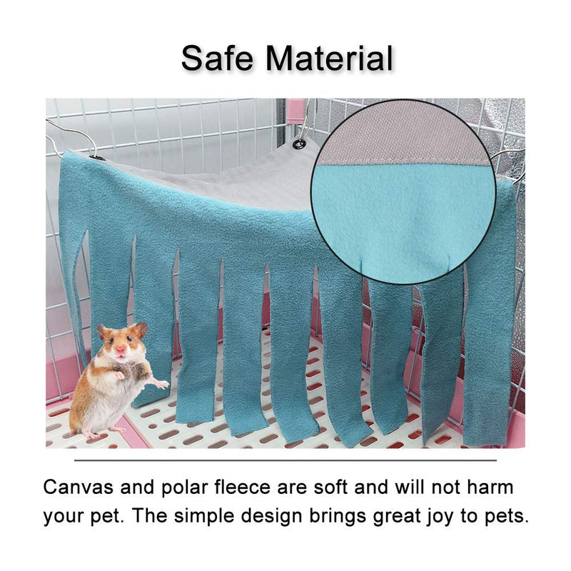 WishLotus Hamster Hideout, Small Animal Hideaway Tent Fleece Forest Pet Cage Accessories Nest Bedding for Guinea Pig Chinchilla Hedgehog Rat Squirrel Ferret Dwarf Bunny (Blue+Grey) Blue+Grey - PawsPlanet Australia