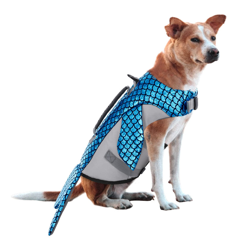 ASENKU Dog Life Jacket, Ripstop Dog Safety Vest, Adjustable Dog Lifesaver Pet Life Preserver with High Buoyancy and Durable Rescue Hand for Small Medium Large Dogs X-Small Blue - PawsPlanet Australia
