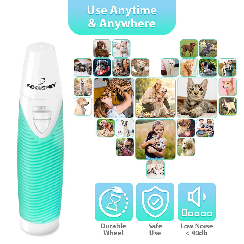 [Australia] - FOCUSPET Dog Nail Grinder, Pet Nail Grinder Trimmer for Small Medium Large Dogs&Cats Electric Nail Grinder 3 Sanding Ports Shaping Smoothing Portable & Rechargeable with Nail Clippers Nail File 