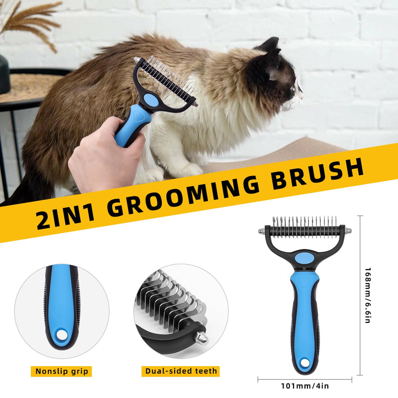 D dDraw 9-piece animal care set, dog scissors set with claw scissors*2, nail file*2, animal fur scissors, pet comb, undercoat brush, pet finger toothbrush, collar for pets, for dogs and cats - PawsPlanet Australia