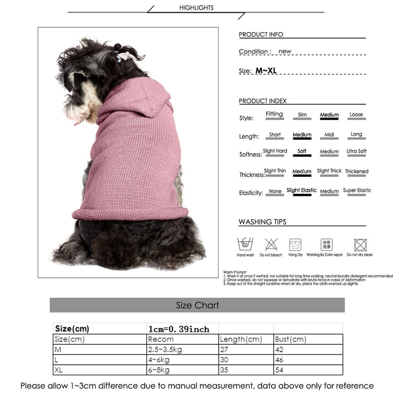 DERCLIVE Pet Dog Warm Jumper, Pet Winter Knitted Sweater Dog Puppy Clothes Hooded Knitwear - PawsPlanet Australia