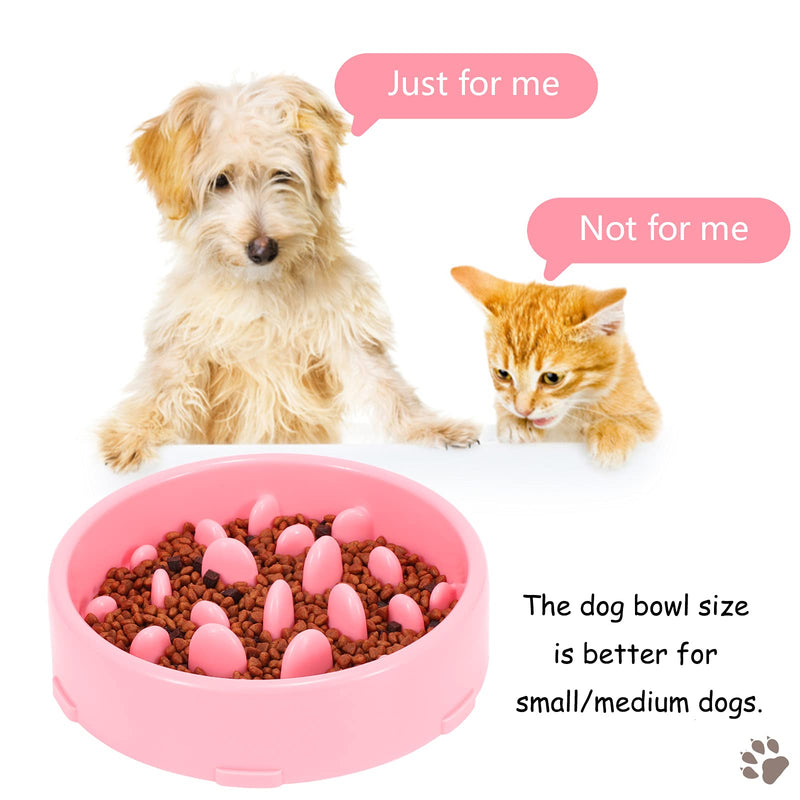 JASGOOD Slow Eating Dog Bowl Fun Interactive Feeder Slow Feeder Bowl Healthy Eating Diet Bloat Foraging Dog Bowl 1-Pink - PawsPlanet Australia