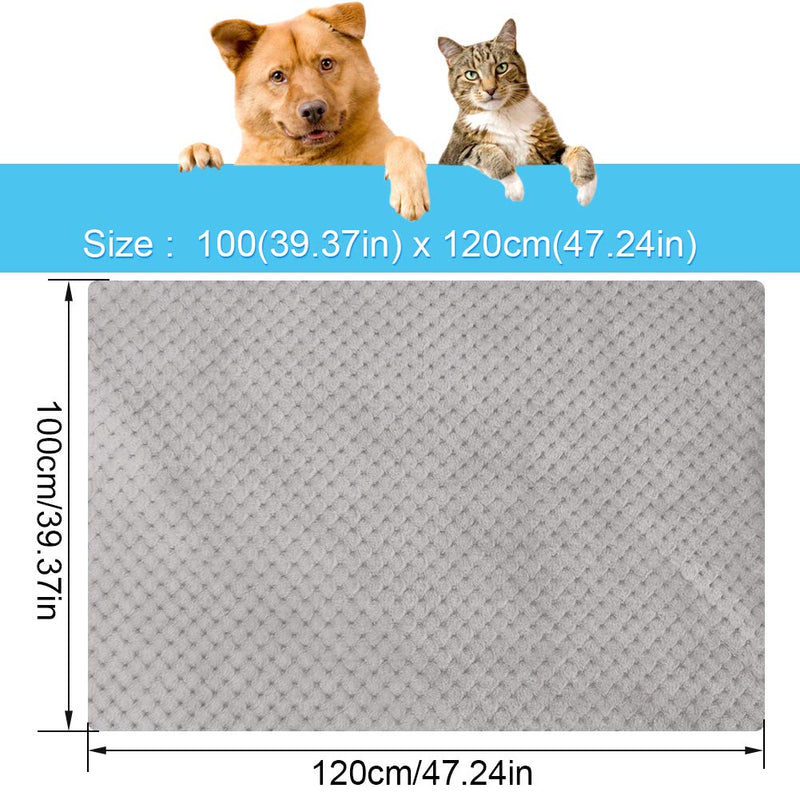 Onarway Bilayer Fluffy Sherpa Dog Blankets Thicken Soft Washable Pet Throw Blanket Sleep Bed Mat for Dogs Puppy Cats & Other Small Medium Pets M(39.4 x 47.2 inch) Grey - PawsPlanet Australia