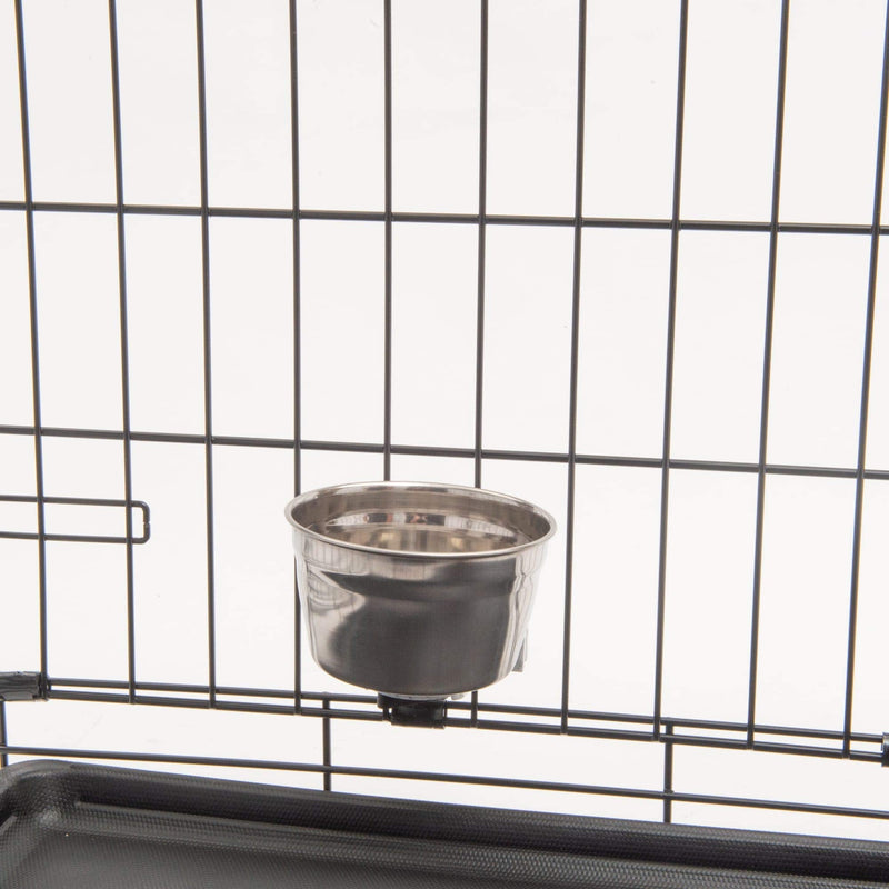 Lixit Quick Lock Stainless Steel Cage Bowl for Dogs, Silver, 10 Ounce (0711) - PawsPlanet Australia