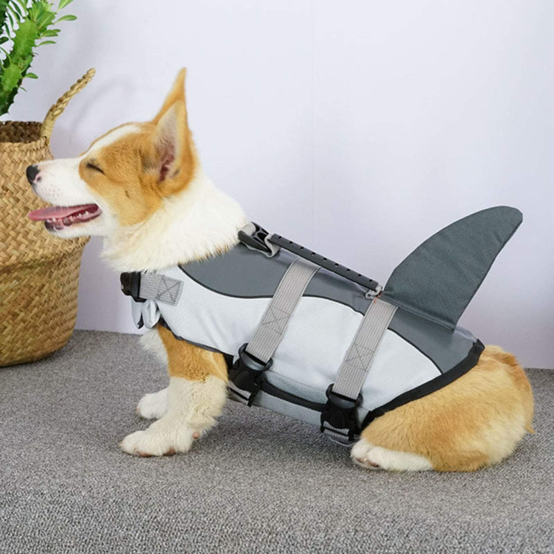 Zhongde Dog Life Jacket for Small Medium Large Dog, Adjustable Shark Floatation Pet Lifesaver Vest with Adjustable Soft Rubber Handle for Swimming and Boating X-Small - PawsPlanet Australia