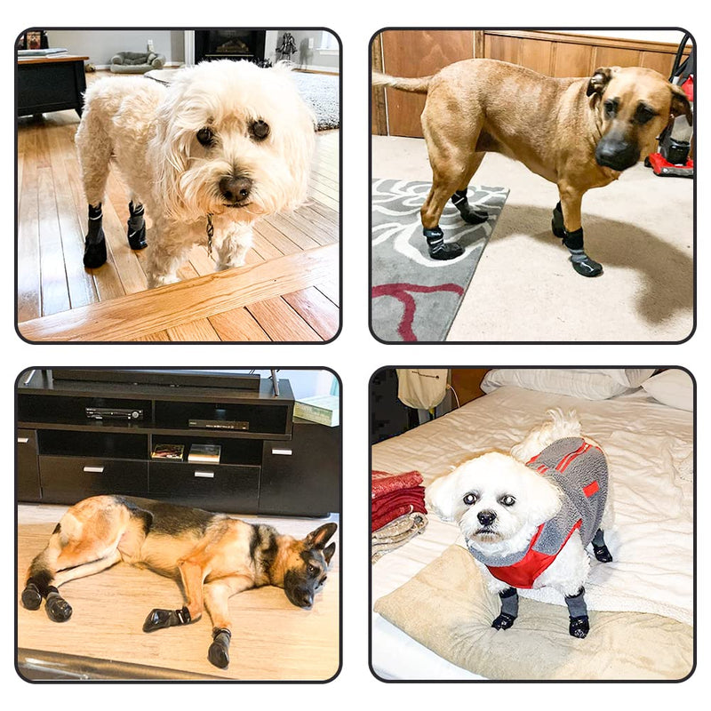 BINGPET Anti-Slip Dog Socks,Waterproof Paw Protectors with Reflective Straps Traction Control for Indoor & Outdoor Wear, 4pcs Small - PawsPlanet Australia