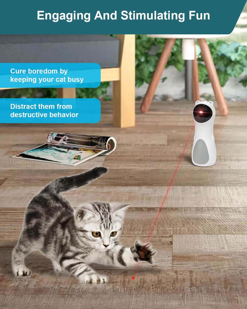 EverWin Cat Laser Toy Automatic, Interactive Laser Pointer Cat Toy for Indoor Cats Kittens Dogs-USB Charging/Battery Powered, 5 Random Pattern, Automatic On/Off and Silent, Fast/Slow Mode - PawsPlanet Australia