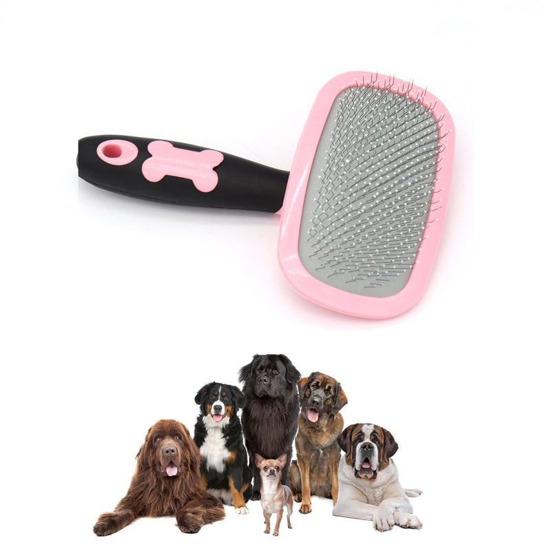 Glendan Dog Brush & Cat Brush- Slicker Pet Grooming Brush- Shedding Grooming Tools Pink-Large - PawsPlanet Australia