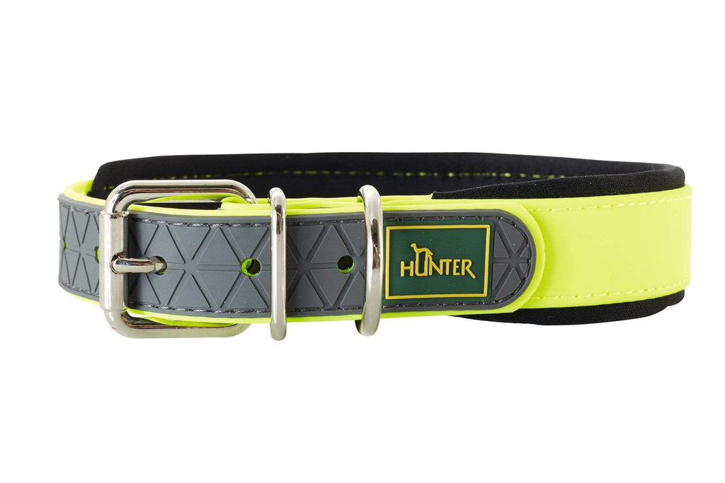 HUNTER CONVENIENCE COMFORT Dog collar, plastic material, neoprene, 50 M, neon yellow - PawsPlanet Australia