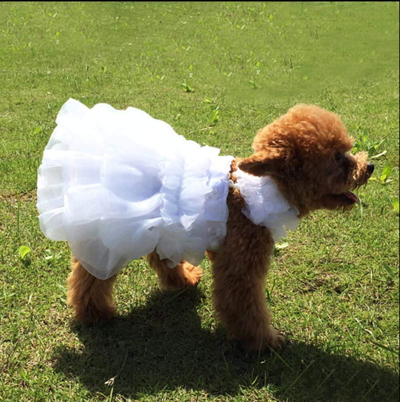 Hotumn Dog White Wedding Dress Bride Princess Fashion Skirts Party Outfit for Dogs for Small Medium Dog Cat(Medium) - PawsPlanet Australia