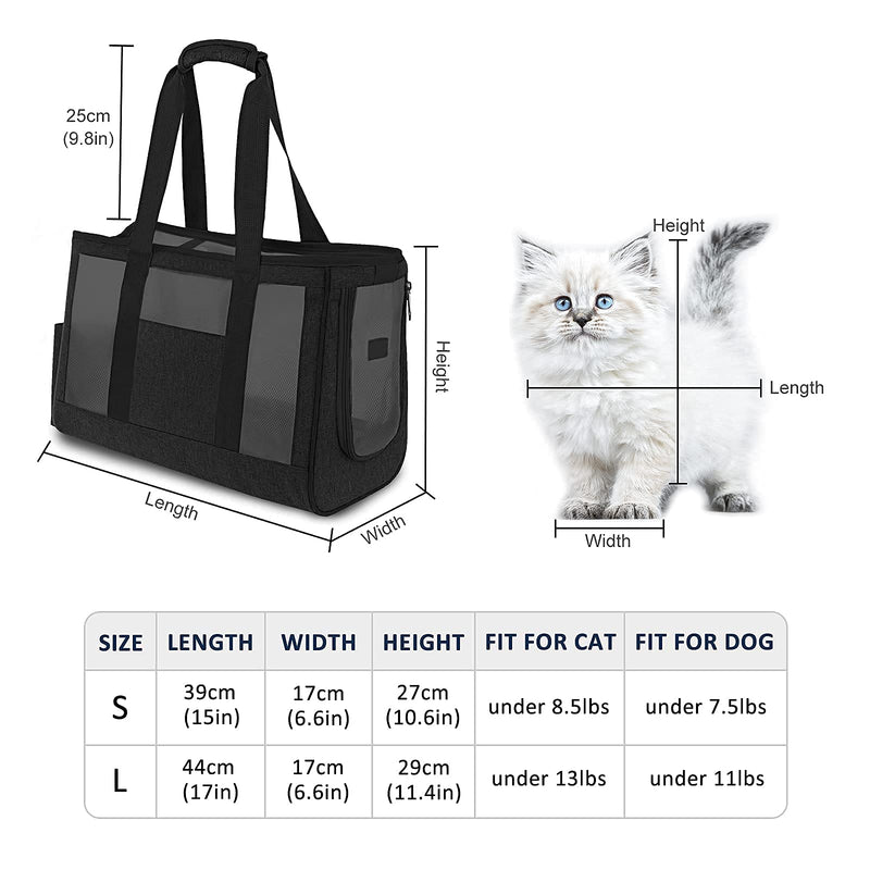 carebuty Cat Dog Carriers for Small Dogs Cats, Breathable Mesh Soft Sided Carry Bag for Dog Cat, Collapsible Lightweight Small Pet Cat Dog Purse Carrier Travel Sling Bag Black - PawsPlanet Australia