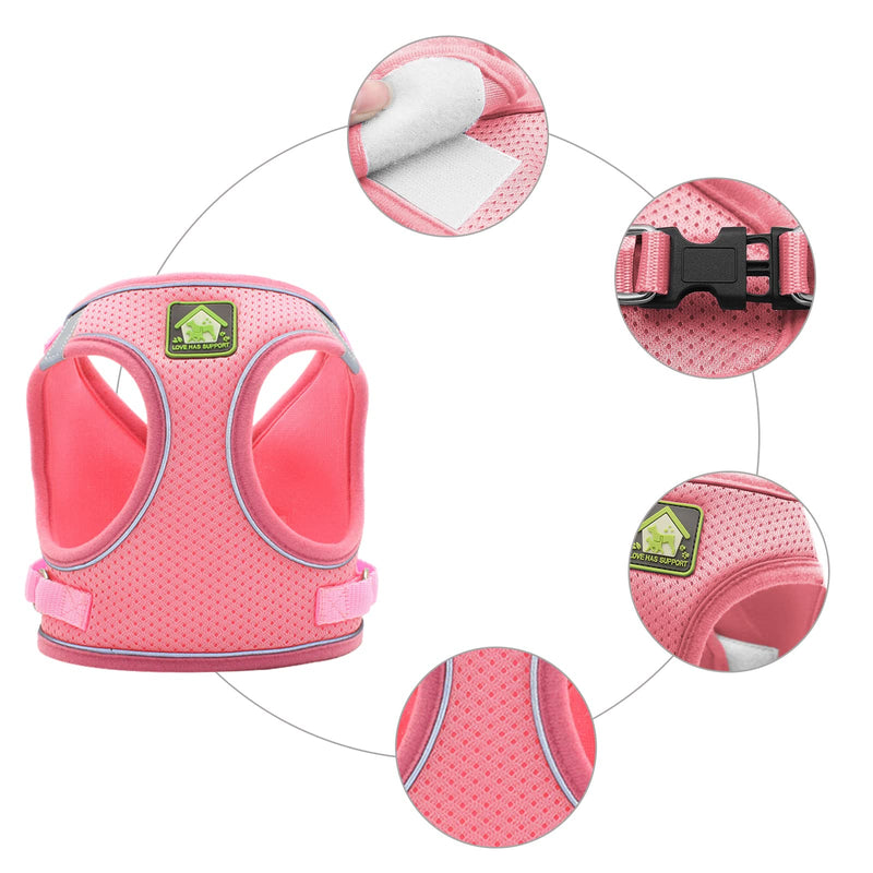 NeuWee Cat Harness with Leash Escape-Proof, Cat Harness Leash Set with Cat Collar, Cat Leash with Harness for Cats, Adjustable Reflective Cat Harness for Kitten Dog (XS, Pink) XS - PawsPlanet Australia
