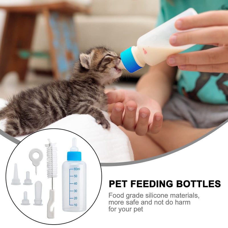 DONQL Puppy Nursing Bottle Kit, 60ml Pet Feeding Dispenser Tool, Kitten Nipple Syringe, Pet Syringe Feeding Kit with with Replacement Nipples for Newborn Kittens, Puppies, Rabbits, Small Animals - PawsPlanet Australia