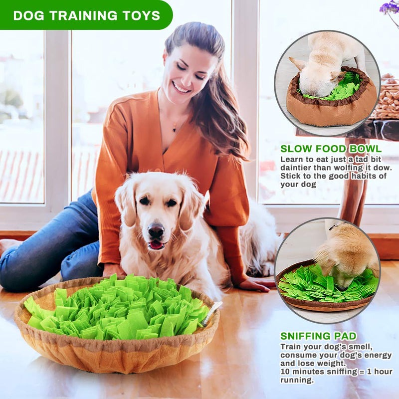 Welltop Snuffle Mat for Dogs, Pet Dog Snuffle Feeding Mat, Interactive Dog Toys Dog Puzzle Toy for Slow Feeding, Foraging Skill, Releasing Pressure, Portable and Washable (green) - PawsPlanet Australia