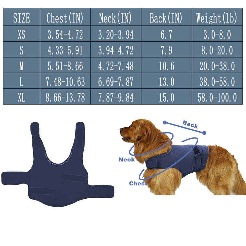 Coppthinktu Dog Anxiety Jacket, Dog Anxiety Calming Vest - Third Generation, Dog Separation Anxiety Wrap for Thunderstorm, Fireworks, Vet Visit, Travel and Separation, Suitable for Small Medium Large Dogs X-Small Blue - PawsPlanet Australia