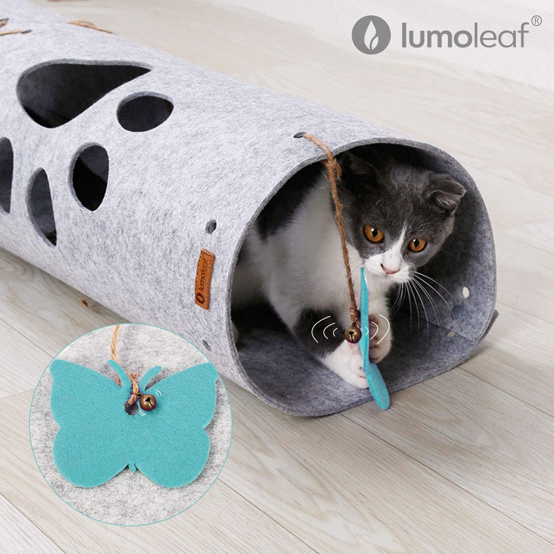 [Australia] - LumoLeaf Cat Tunnel Mat, Comfy Soft Felt Material, Safe with NO Sharp Wires, Extendable DIY Play Tunnels for Kittens, Puppies, Rabbits and Small Pets. Blue 