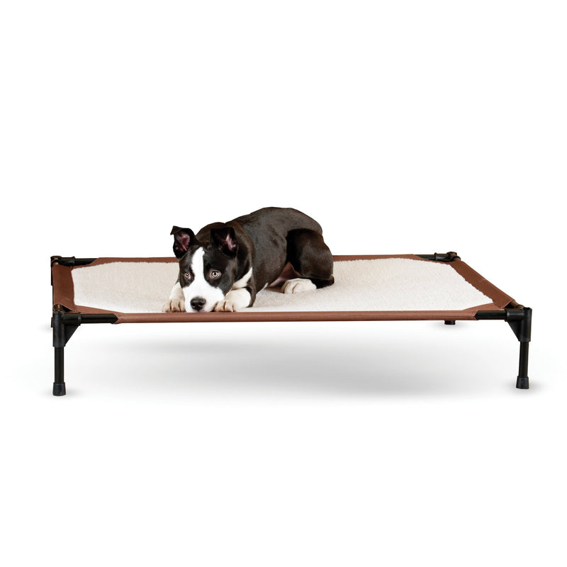 [Australia] - K&H Pet Products Self-Warming Pet Cot Replacement Cover Large Chocolate/Fleece 30" x 42" (Cot Sold Separately) 