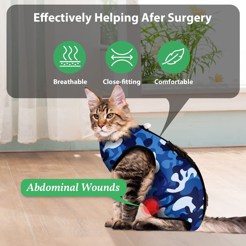 lexvss Cat Recovery Suit for Abdominal Wounds, Professional Cat Surgical Recovery Suit, E-Collar Alternative after Surgery, Soft Kitten Spay Recovery Suit Prevent Licking Wounds for small medium large cats PS-10L - PawsPlanet Australia