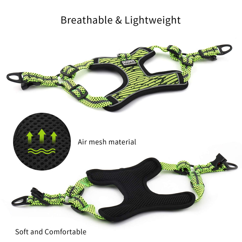 SNUNGPHIR Dog Harness Breathable Reflective Dog Harness No Pull Adjustable Pet Vest Harness and Leash Set Comfortable Easy Control Outdoor Walking Training Pet Vest-M M - PawsPlanet Australia