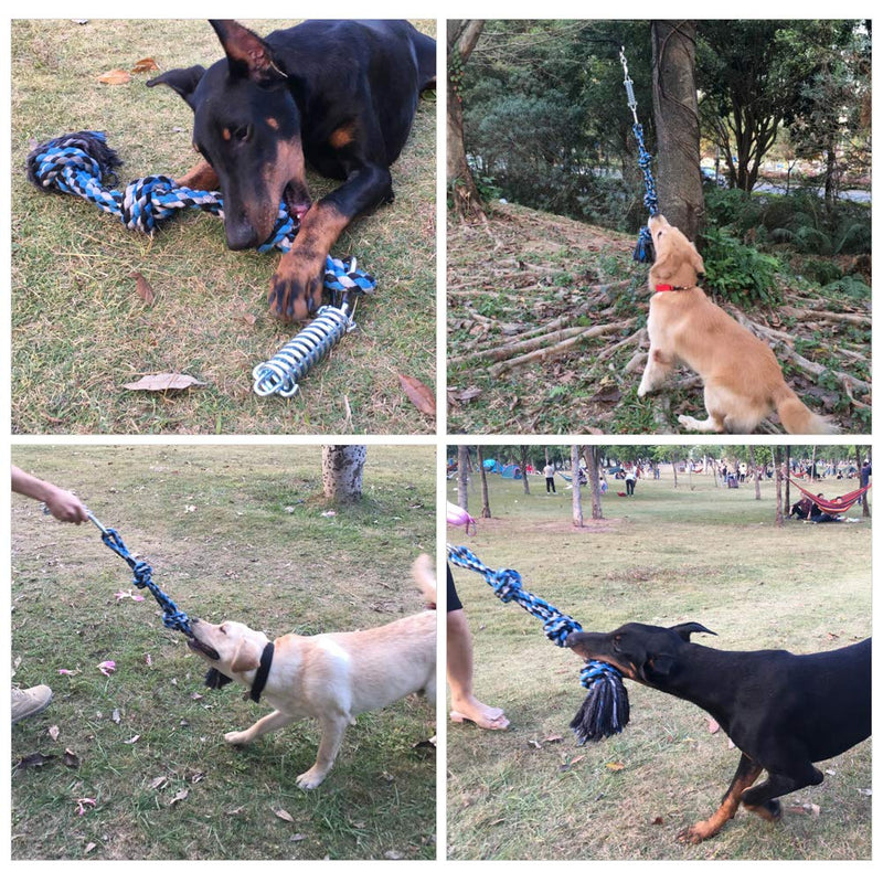 Spring Pole Dog Rope Toys - Dog Chew Toys Spring Pole Dog Tug of War Toys Muscle Builder for dogs - PawsPlanet Australia