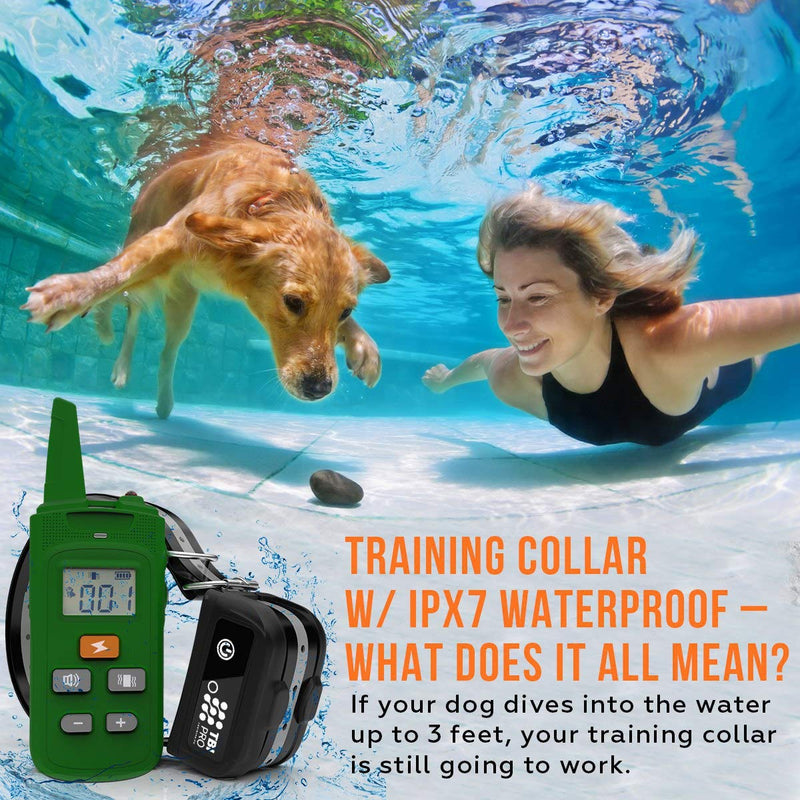 [Australia] - TBI Pro Professional K9 Dog Training Collar with Remote Long-Range E-Collar with Vibration Control, Rechargeable and Fully IPX7 Waterproof for Small, Medium, Large Dogs, All Breeds 