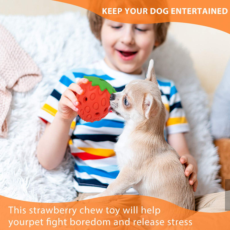 [Australia] - Nayoao Aggressive Chewing Strawberry Dog chew Toys, Dog toothbrushes for Small and Medium-Sized Dogs, Molar Toys for Puppies, pet Training Toys, Interactive Dog Tooth chew Toys 