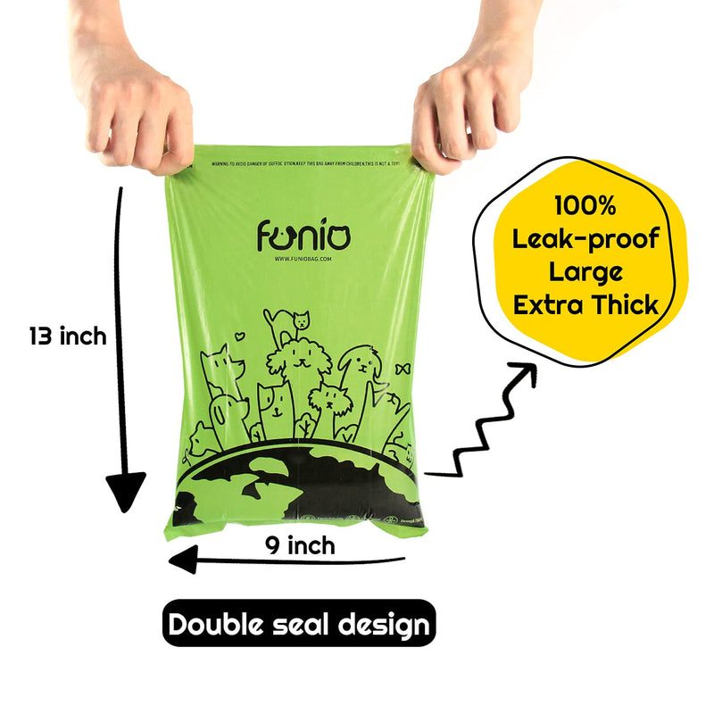 Funio Dog Poop Bag Super Value Pack Poop Bags Earth Friendly Dog Poop Bags with EPI Additive (ASTM D6954 USA) 1 Dispenser,60 Bags - PawsPlanet Australia