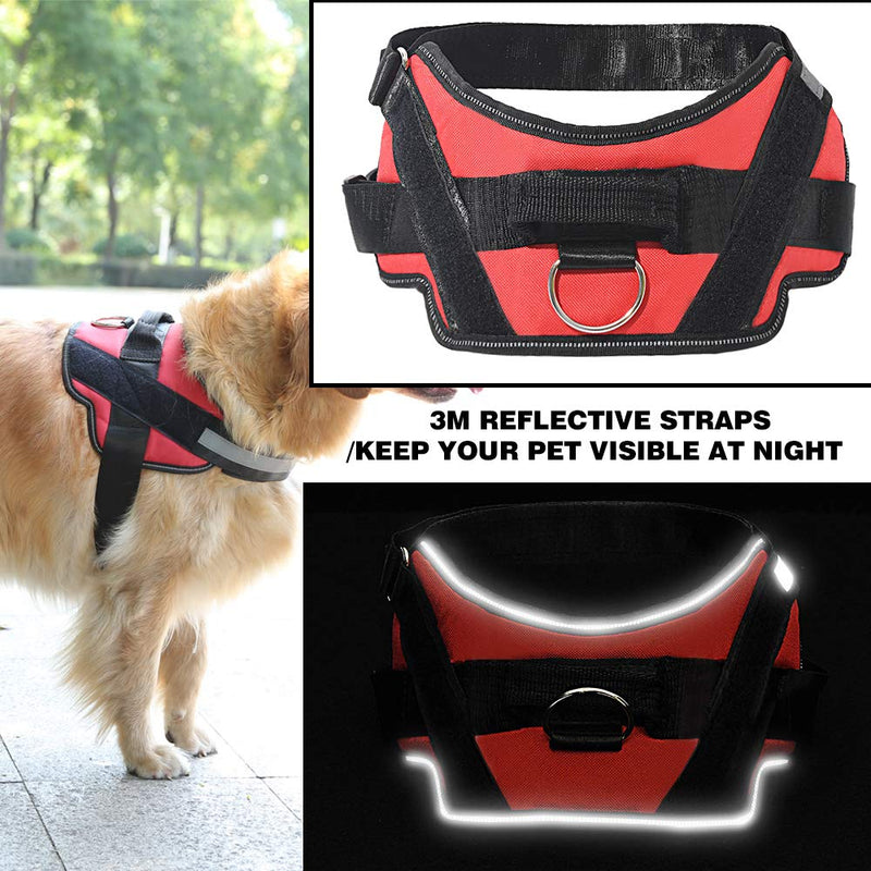 [Australia] - Orinci Personalized Dog Harness No Pull Training Pet Harness 3M Reflective Breathable Adjust Pet Halters with Handle for Outdoor Walking for Small Medium Large Dogs Black 