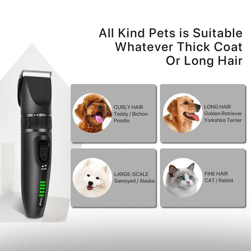 [Australia] - RegeMoudal Dog Clippers Professional Dog Grooming Kit Cordless Pet Grooming Clippers Quiet Dog Trimmer Rechargeable Pet Hair Clippers with 4 Comb Guides, 1 Nail Clippers for Thick Coats Dogs Cats Pets 