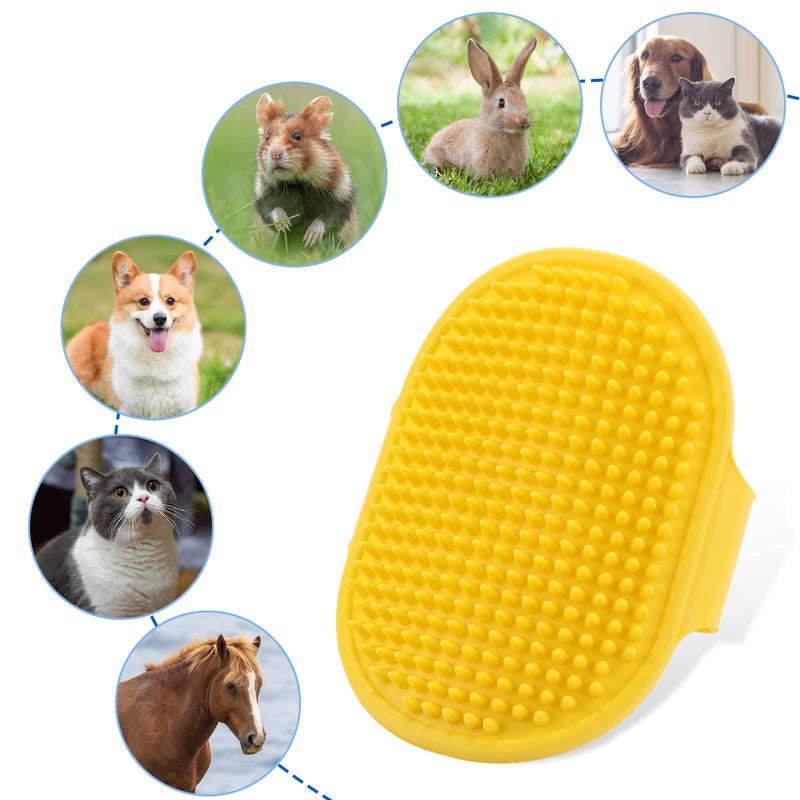 Molain Dog Cat Bath Brush Comb, Pack of 2 Silicone Rubber Dog Grooming Brush Silicone Puppy Massage Brush Hair Fur Cleaning Brush - PawsPlanet Australia