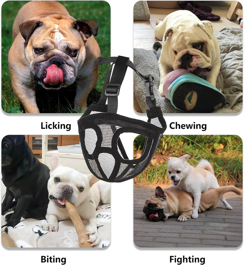 Muzzle for dogs, dog muzzle short snouts dog muzzle bulldog eating protection poison bait protection dog chewing, barking, dog mask French Pekingese, Shih-Tzu, Pug, also, cats Dog Muzzle M - PawsPlanet Australia