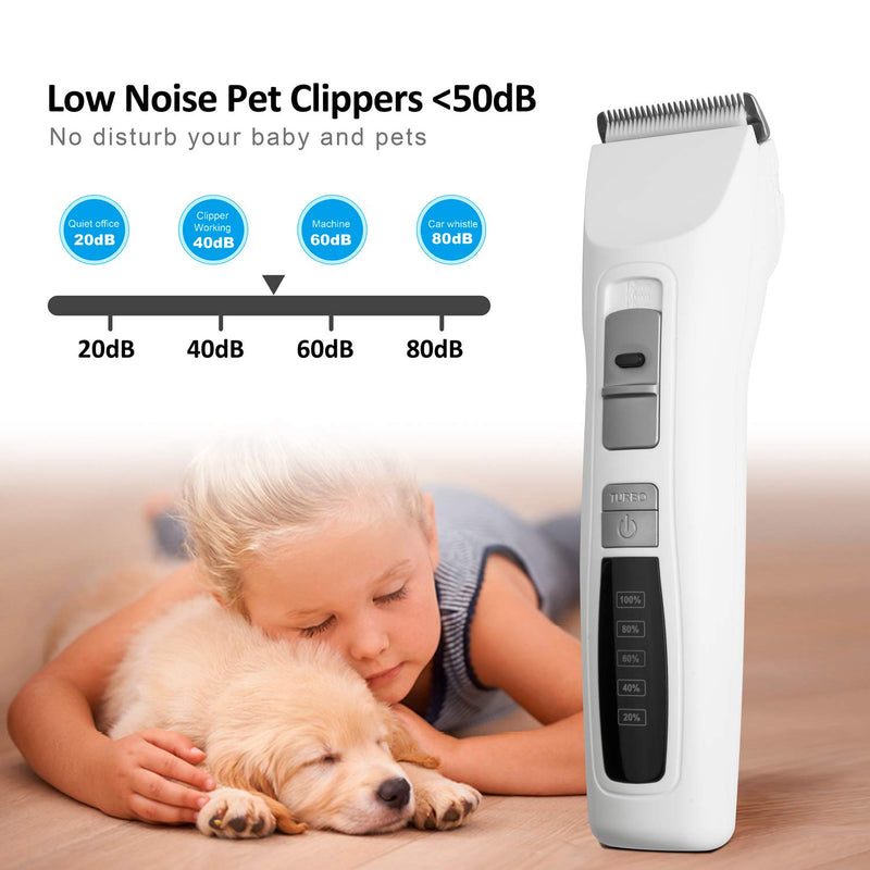 Bousnic Dog Clippers 2-Speed Cordless Pet Hair Grooming Clippers Kit - Professional Rechargeable for Small Medium Large Dogs Cats & Other Pets - PawsPlanet Australia