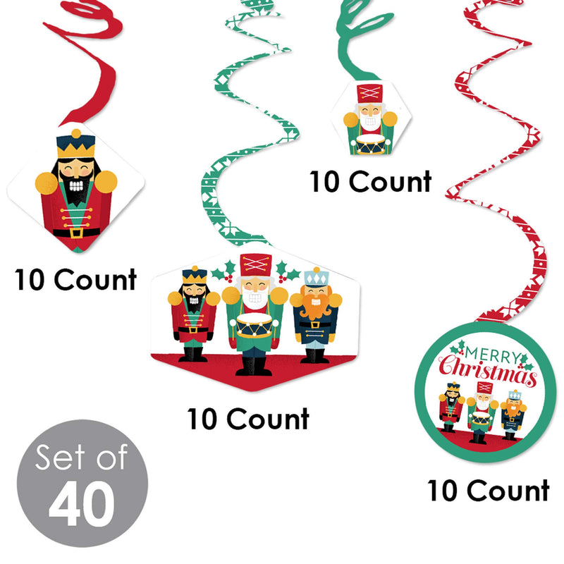 Big Dot of Happiness Christmas Nutcracker - Holiday Party Hanging Decor - Party Decoration Swirls - Set of 40 - PawsPlanet Australia