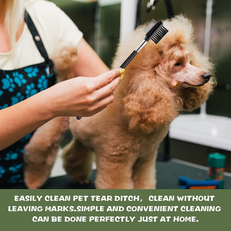 cobee Tear Stain Remover Comb, 2pcs Double-Sided Dog Eye Comb Brush, Dog Tear Comb, Dog Eye Comb, Dog Eye Grooming Comb, Pets Grooming Comb Double-Sided for Small Pet Cat Dogs Removing Crust and Mucus - PawsPlanet Australia