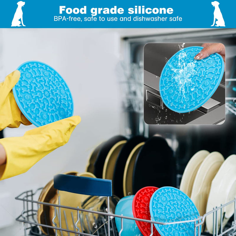 MooonGem Dog Lick Pad, Pet Bathing Distraction Pads, Wall Mounted Silicone Slow Feeder Lick Mat with Strong Suction for Dog Bathing Grooming, 2 Pack - PawsPlanet Australia