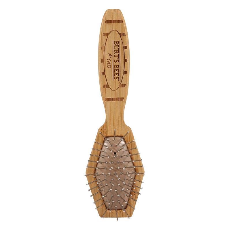 Burt's Bees for Cats 2-in-1 Double-Sided Needle and Bristle Brush for Cats | One side of the cat brush removes loose fur and prevents tangles Cat brush is ideal for everyday use - PawsPlanet Australia