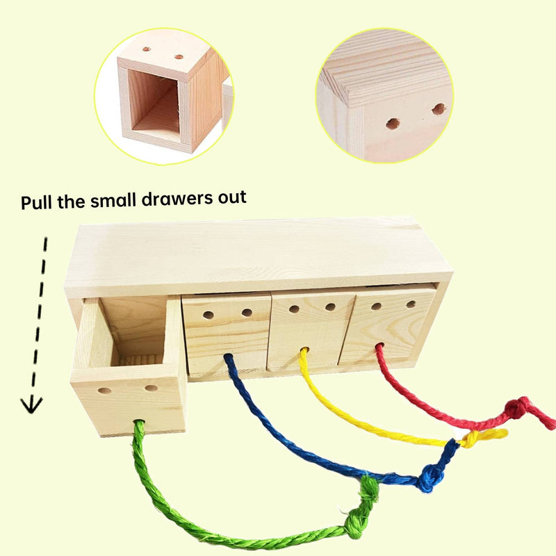 YeeBeny Wooden Small Animals Enrichment Foraging Toy, Interactive Hide Treats Puzzle Snuffle Game, for Rabbit, Hamster, Guinea Pig, Chinchilla, Bunny and Other Small Rodent Pets, Feeder Training Toys - PawsPlanet Australia