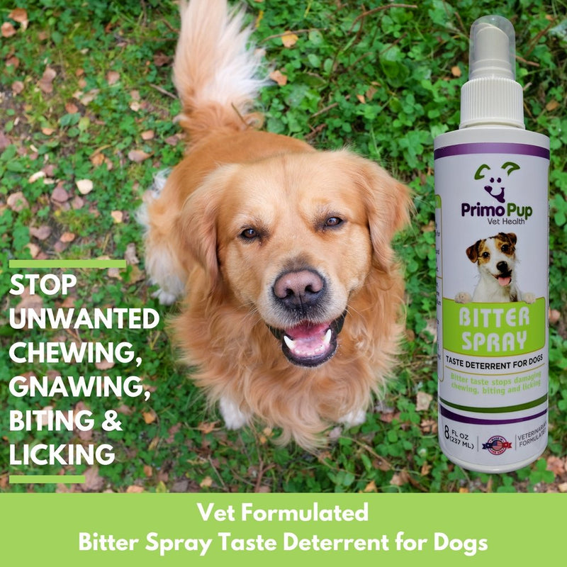 [Australia] - Primo Pup Bitter Spray Taste Deterrent for Dogs Vet Health | Stops Damaging Chewing, Biting and Licking | 8 fl oz 