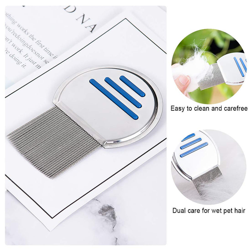 Dog Grooming Comb and Flea Comb, Stainless Steel Cat Brush Dog Comb, Pet Grooming Flea Comb Shedding Comb for Dogs, Cats, Horses and Rabbits with Medium or Long Hair, Dog Comb - PawsPlanet Australia