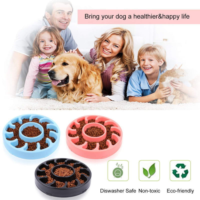 SUOSDEY Dog Slow Feeder Bowl,Slow Eating Foraging Bowl,Pet Fun Interactive Feeder/Anti Choking Bloat Stop Dog Bowl for Large Dog Healthy Feeding Food/Water Bowl&Dishes Non Slip Free Toxic (Black) A.Black - PawsPlanet Australia